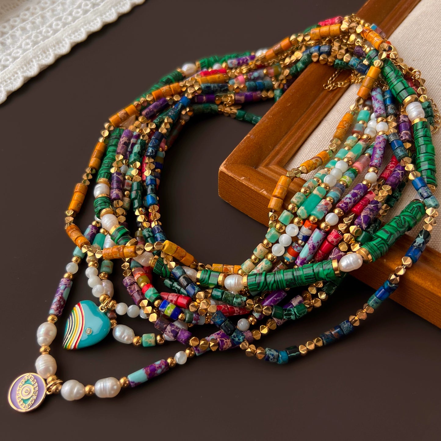 Bohemian Natural Ethnic Style Twin Women's Necklace