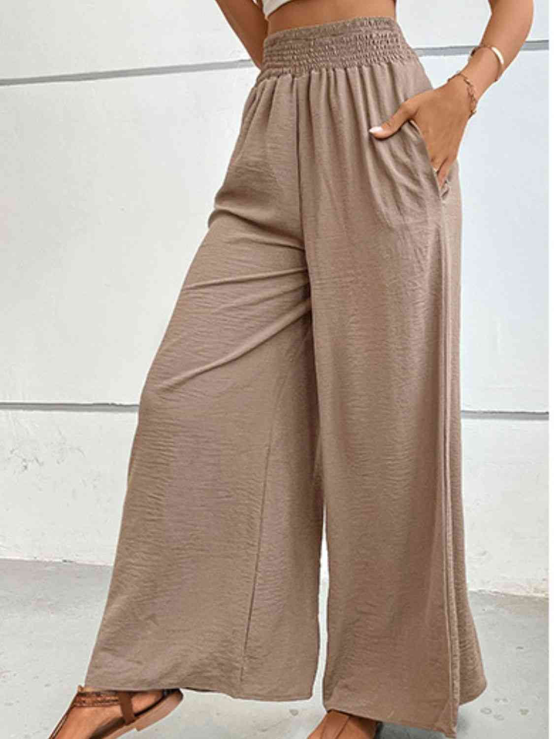 Wide Waistband Relax Fit Long Pants