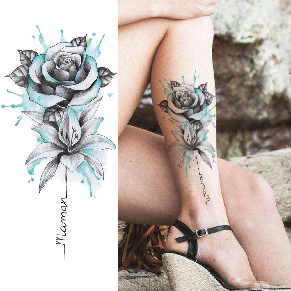 Watercolor Temporary Tattoos