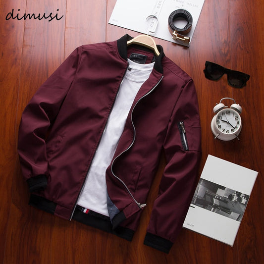 DIMUSI Spring Men Bomber Zipper Jacket