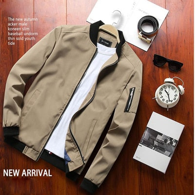 DIMUSI Spring Men Bomber Zipper Jacket