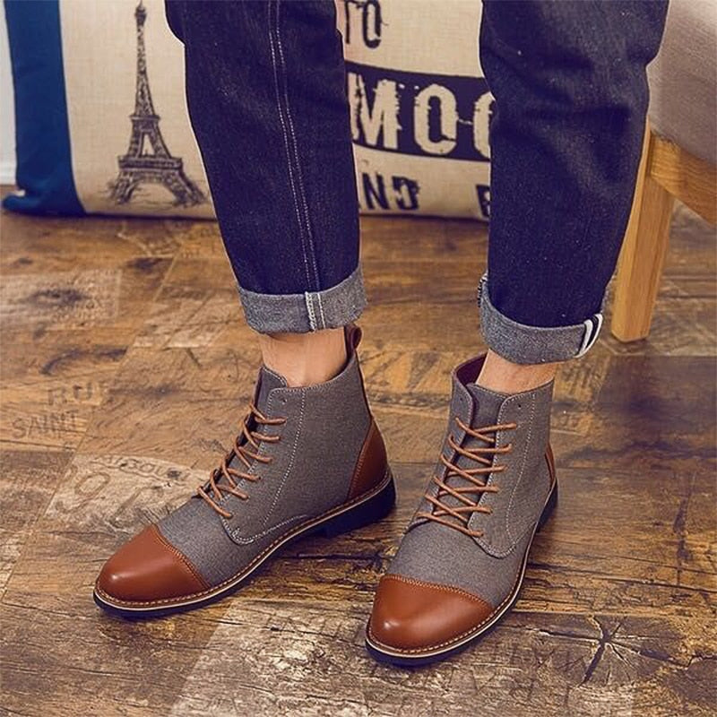 Casual Lace Up Men Ankle Boots