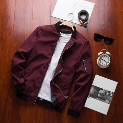 DIMUSI Spring Men Bomber Zipper Jacket