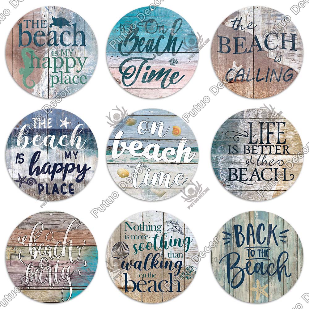 Beach Round Sign