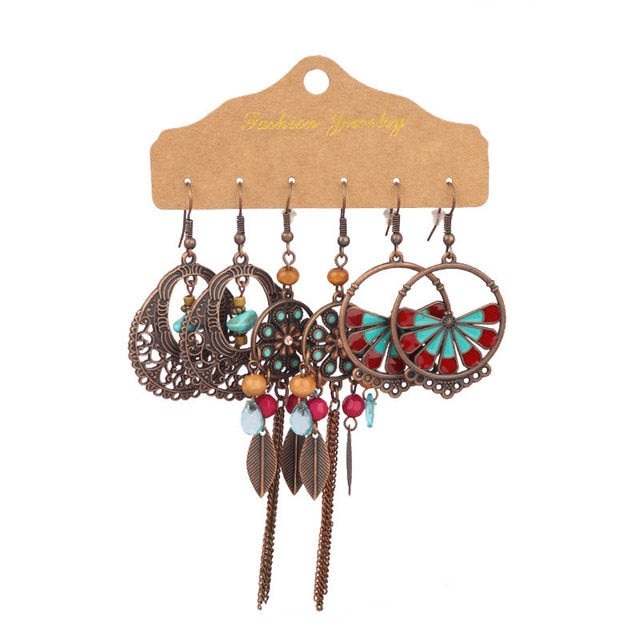 Boho  Dangle/Round Earrings