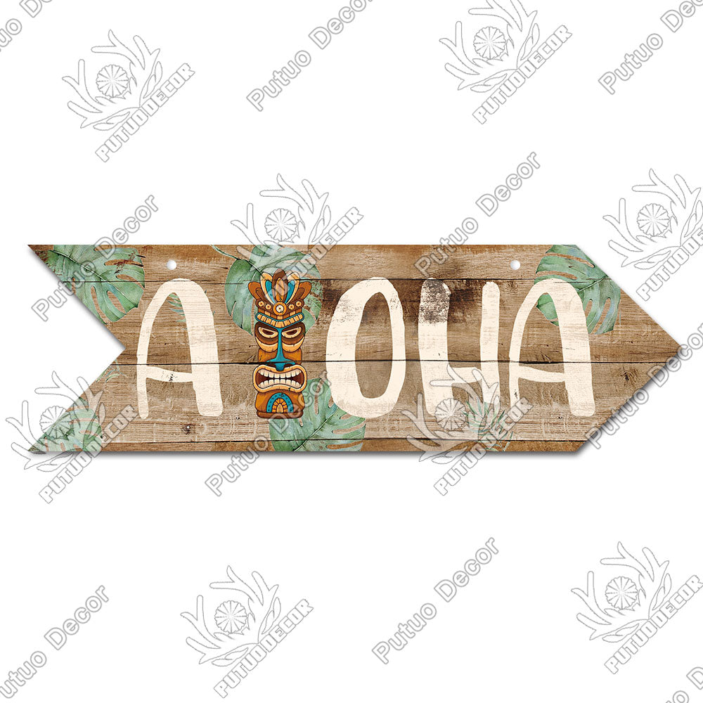 Beach Arrow Wooden Wall Plaque Sign