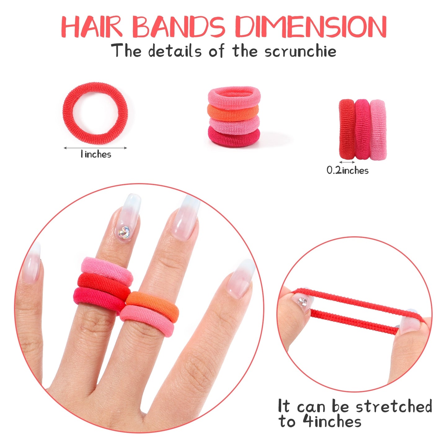 20/50pcs Kids Elastic Hair Bands