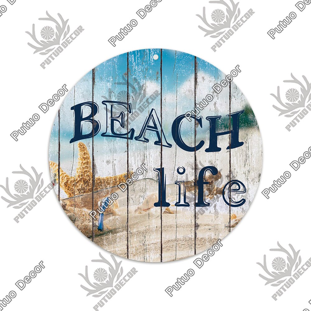 Beach Round Sign