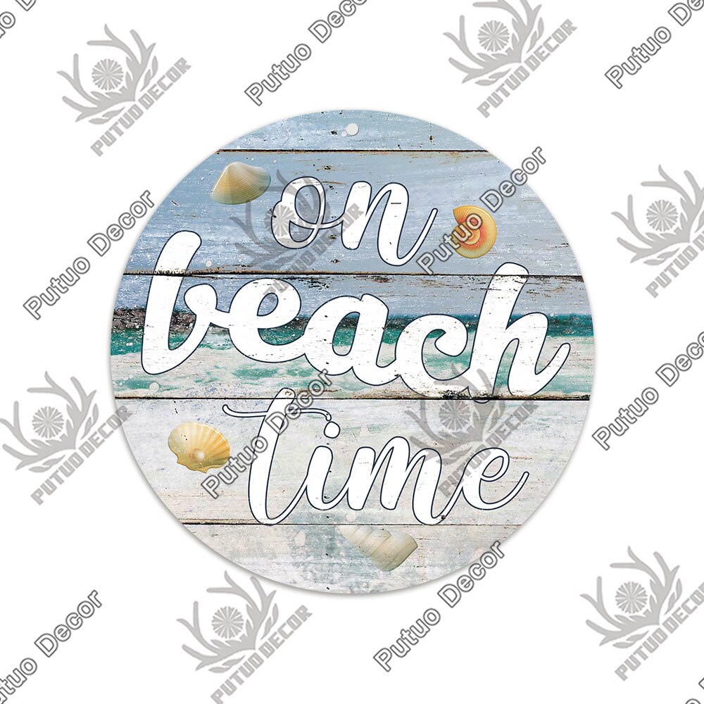 Beach Round Sign