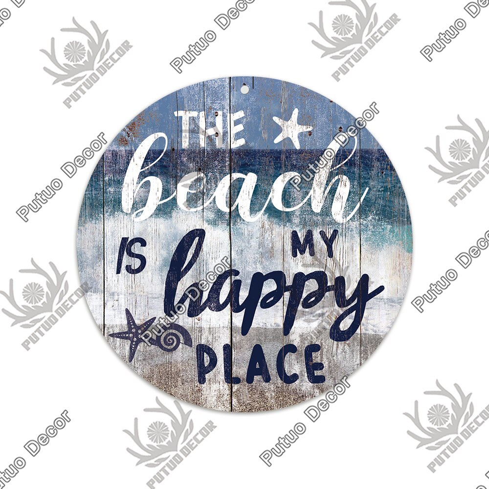 Beach Round Sign