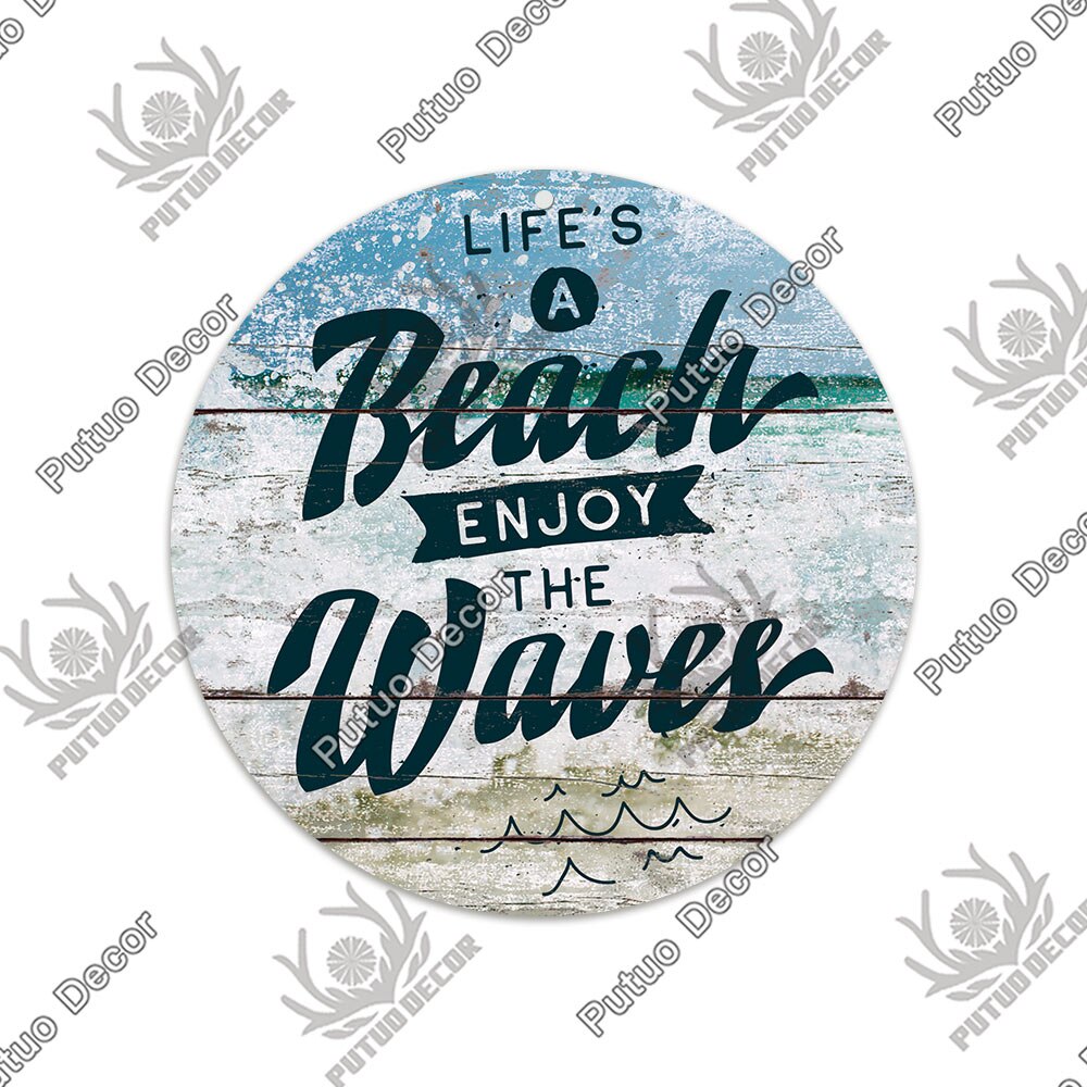 Beach Round Sign