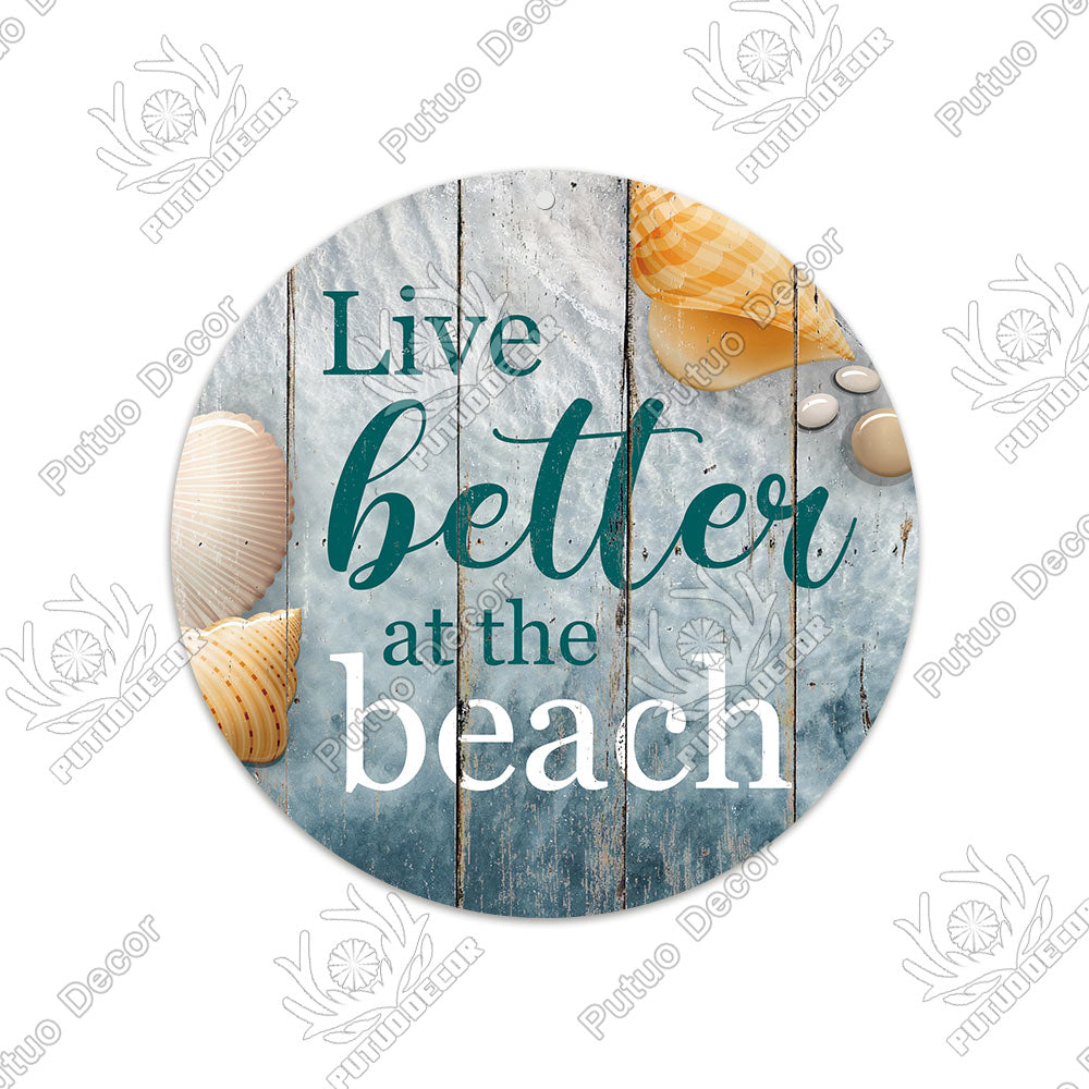 Beach Round Sign