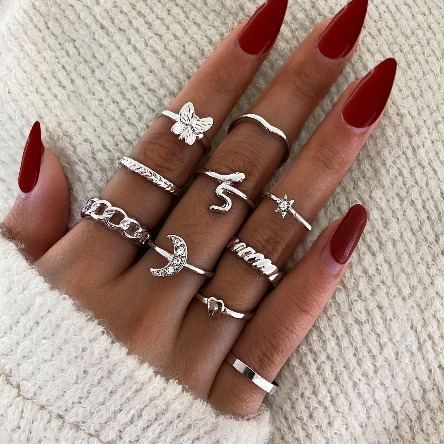 Bohemian Gold Color Rings Set