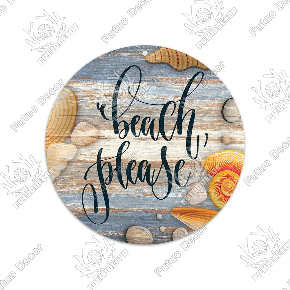 Beach Round Sign