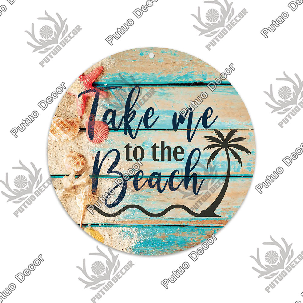 Beach Round Sign