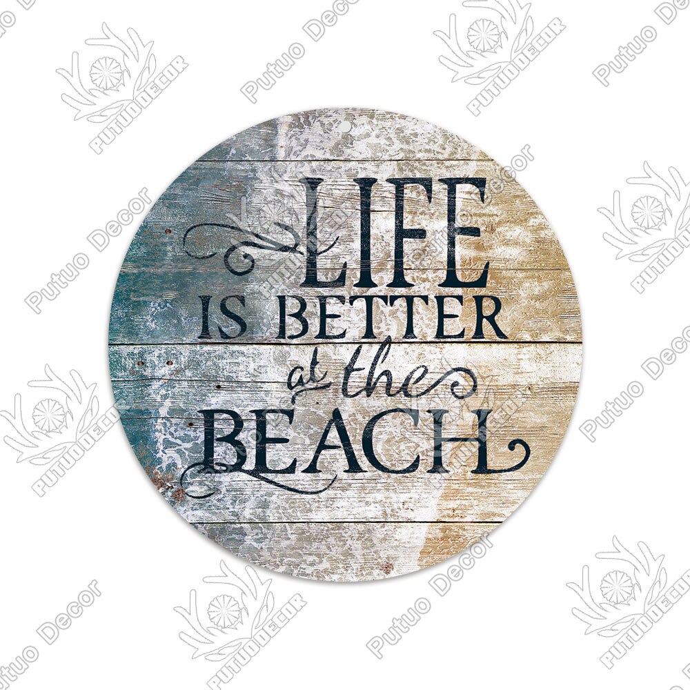 Beach Round Sign