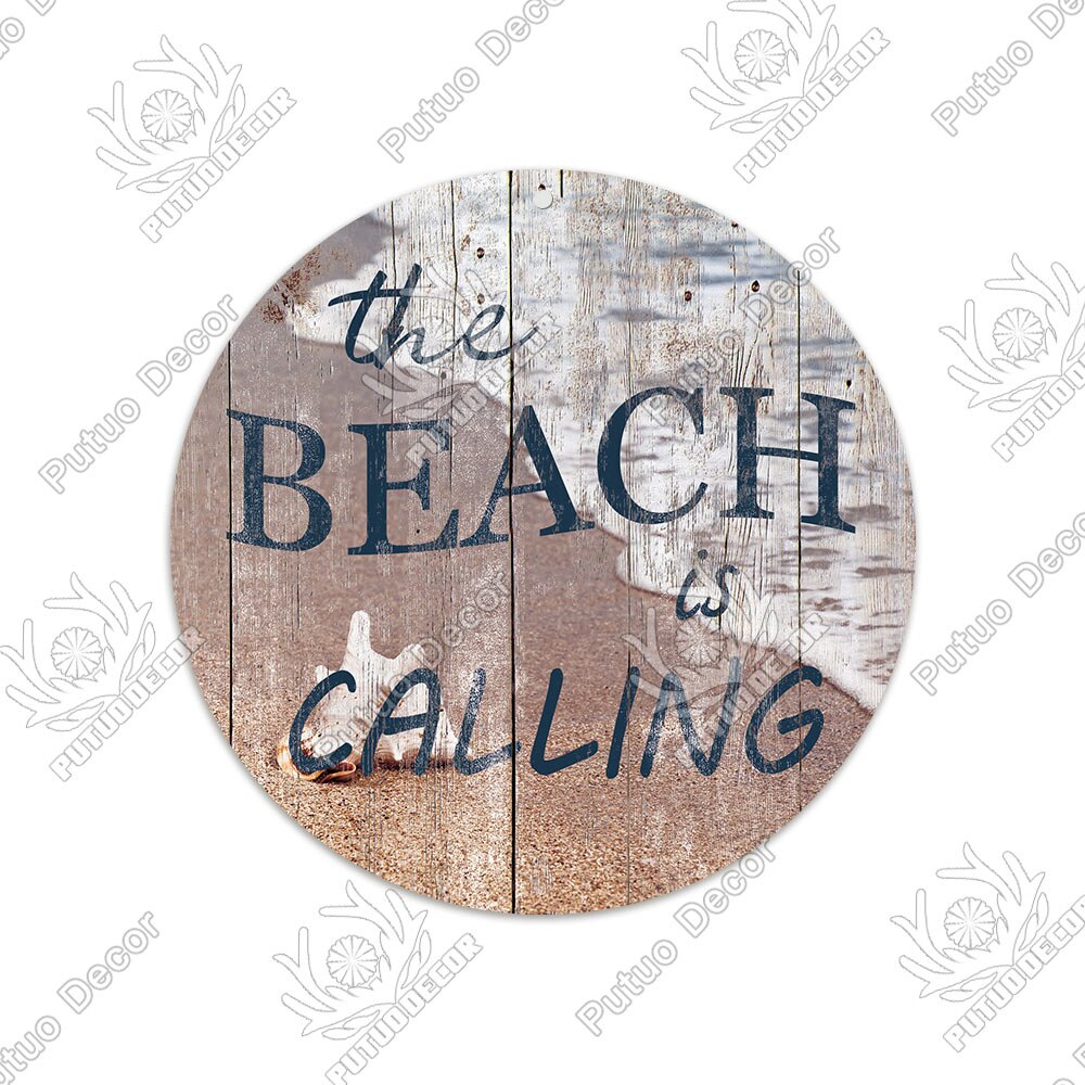 Beach Round Sign