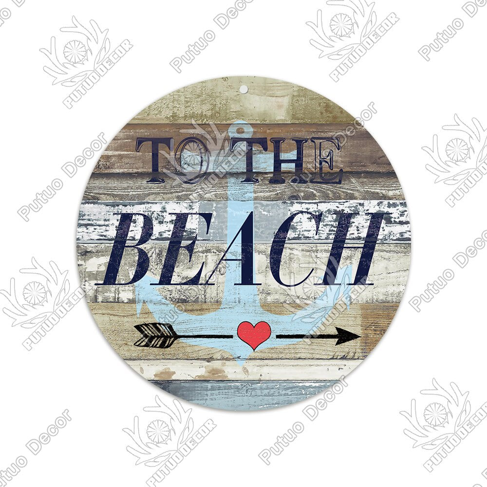 Beach Round Sign