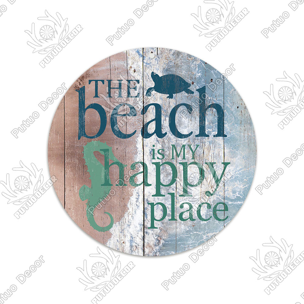 Beach Round Sign