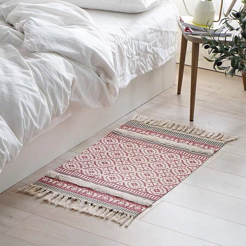 60x90cm Retro Bohemian Hand Woven Tassel Carpet