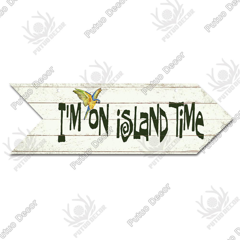 Beach Arrow Wooden Wall Plaque Sign