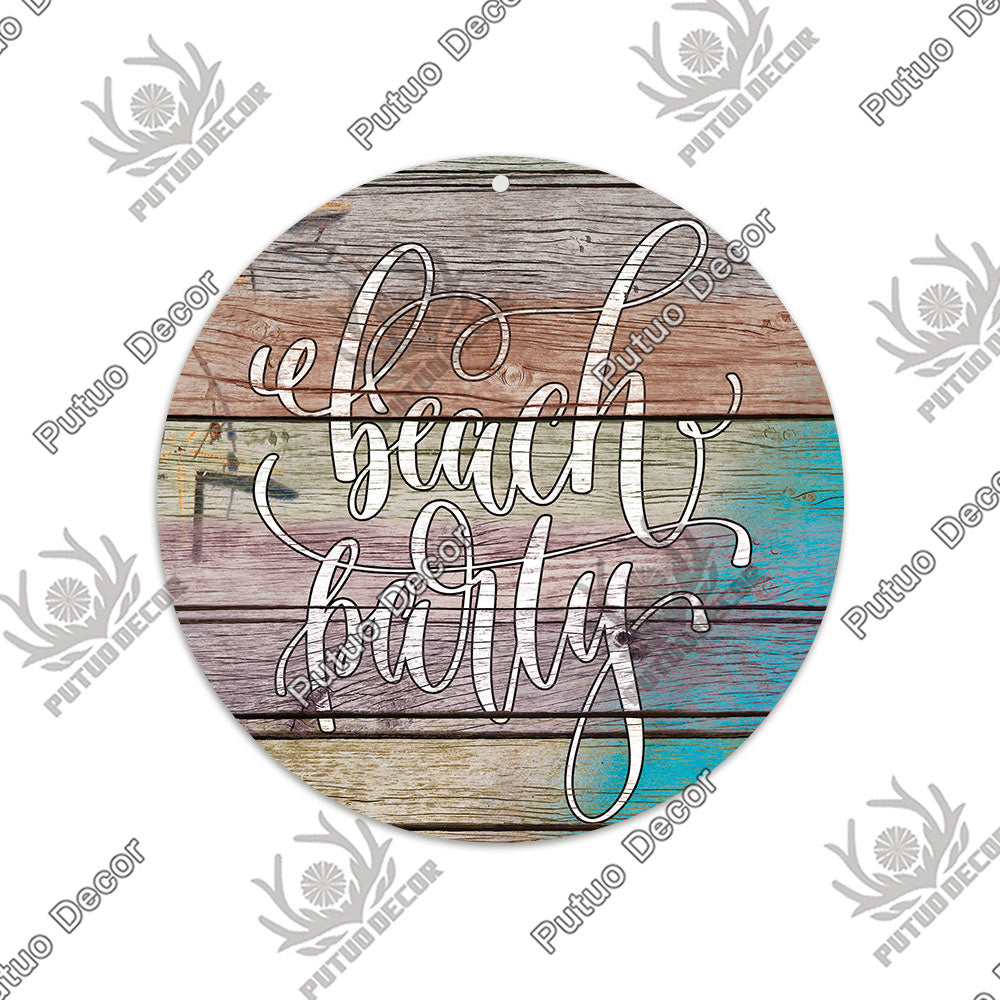 Beach Round Sign